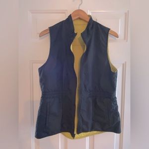 Cabi Black Lemon Reversible Quilted Vest EUC Sz L